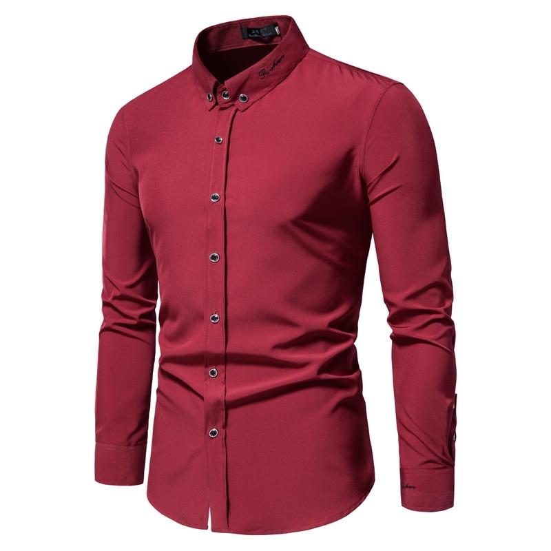 Corsion Mens Casual Long Sleeve Gold Embroidery Blouse Male Button Dress Shirt Top Corsion Mens Casual Long Sleeve Gold Embroidery Blouse Male Button Dress Shirt Top