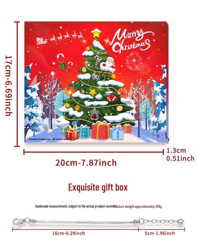 Kinder DIY Handgemachter Schmuck Perlen Schneemann Adventskalender - 24 Fächer Weihnachtsgeschenk