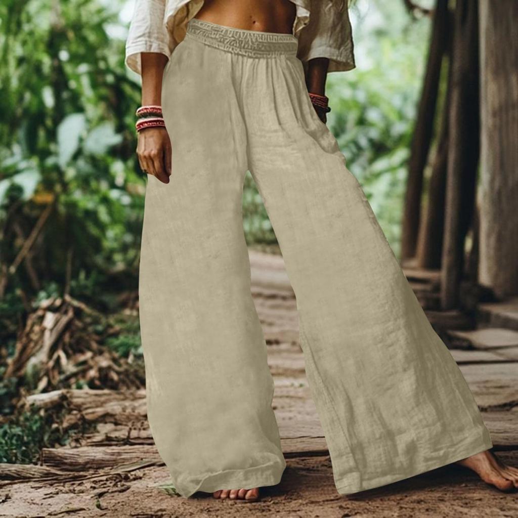 Pantaloni Cargo Femei Bumbac In Buton Talie Elastică Picior Larg Pantaloni Vară Croială Lejeră Drumeție Jogger Pantalon Cu Buzunar