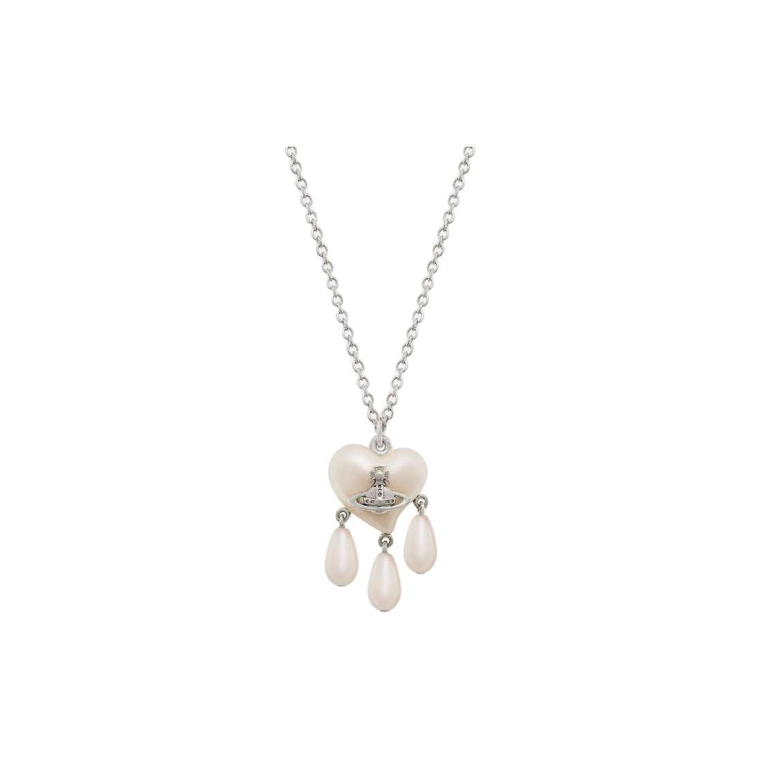 

Vivienne Westwood Sheryl Saturn Heart Pendant Necklace Unisex necklace Silver 6301012C02P103 Box