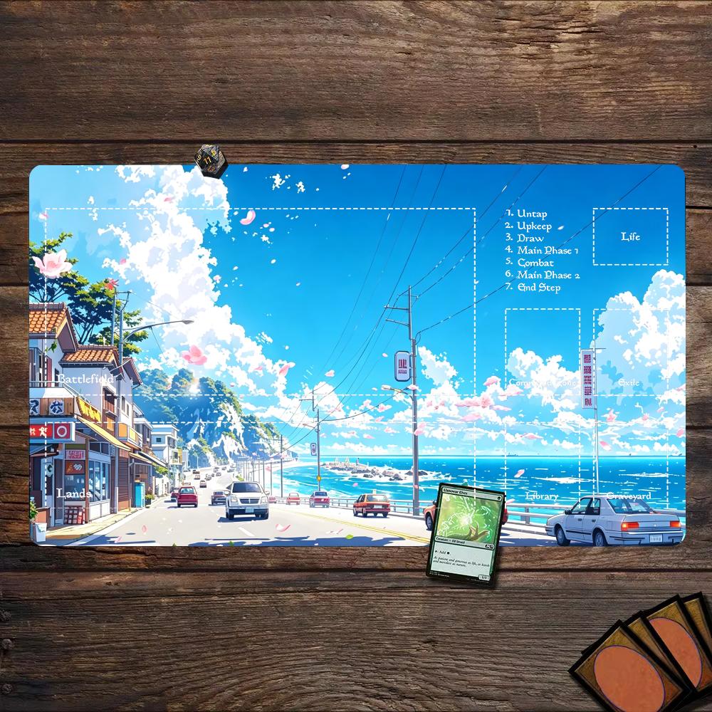 Anime Strand Wellen XXL Spielmatte Großes Gaming-Mauspad Rutschfest Große Schreibtischmatte für Laptop PC Büro Heimdeko Mauspads Mauspads