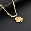 Titanium Steel Double Layer Gradient Heart Necklace with Inlaid Diamond – European and American Niche Sweet Cool Choker.