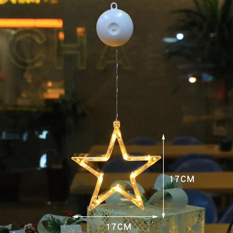 LED Christmas Suction Cup String Lights: Creative Curtain, Tree, Reindeer, and Bell Decorations