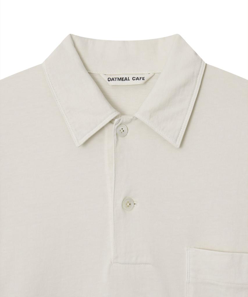 Oteumilkape Pigment-Dyed One-Pocket Polo Shirt - Ivory