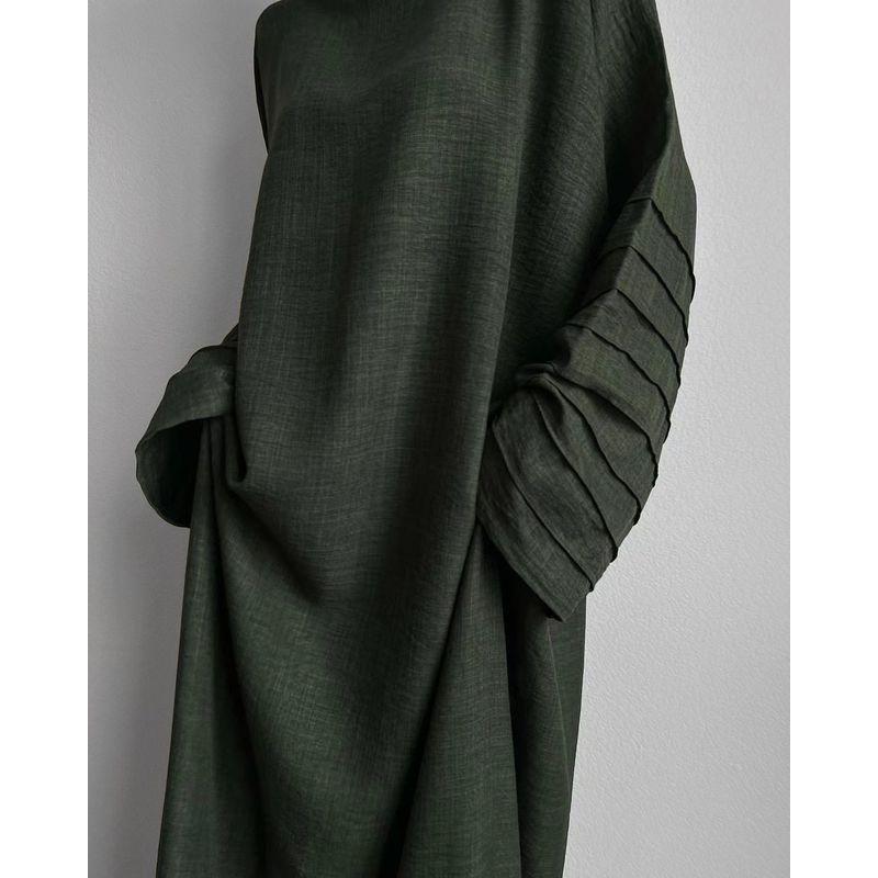 New Arrival Middle East Pure Color Loose Lace-up Dress Solid Color Loose Lace up Dress