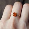 Inspired By The New Natural Ice Seed Chalcedony Egg Round Opening Adjustable Ring Elegant Charm Retro Female  Jewelry