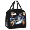 Sac à déjeuner isotherme personnalisé Johnny Hallyday Chanteur de Rock Français pour Pique-nique en Plein Air Réutilisable Glacière Thermique Boîte Bento Femmes Enfants