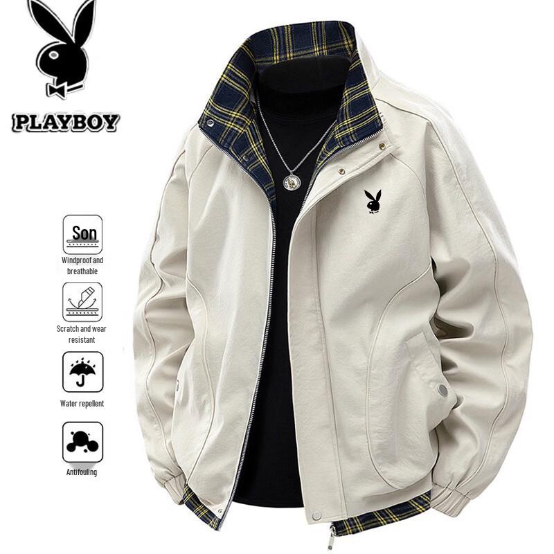 PLAYBOY Men's Spring/Autumn Stand Collar Casual Waterproof Jacket