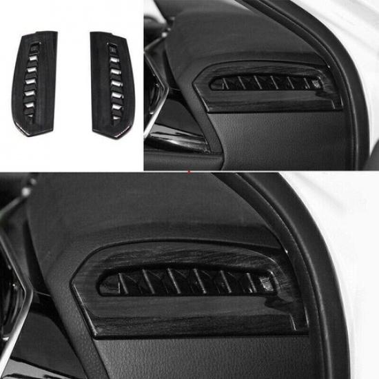 Black Air Outlet Vent Trim Wood Grain Console AC L&R For Toyota Camry 2018-