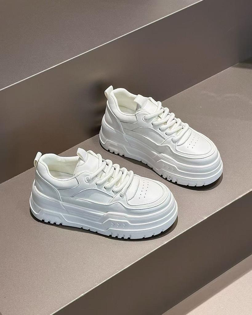Foam Platform White Shoes Women's Autumn New Trend Sports Board Shoes Casual Single Shoes Versatile Height-increasing Women's Shoes
