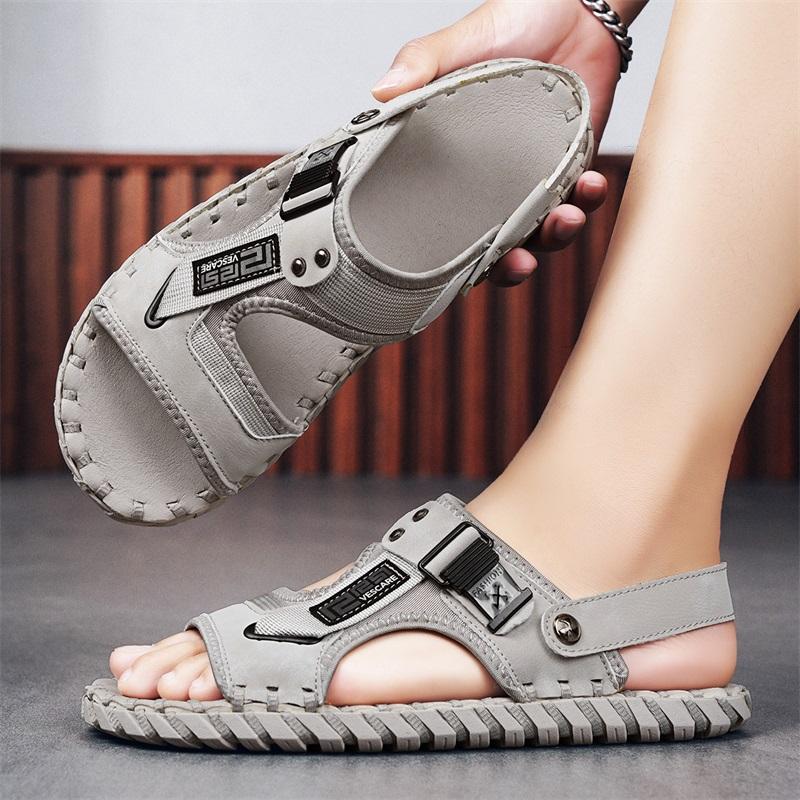 Handmade Soft Bottom Leisure Summer Mens Fashionable Simple Sandals Youth Beach Shoes Slippers Rubber Sole Comfortable Casual