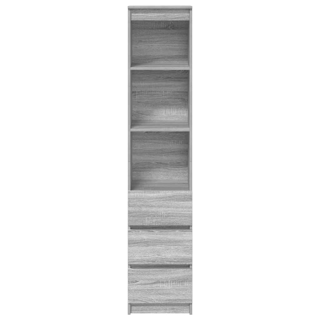 Highboard Gray Sonoma 37.5 X 35 X 180 Cm Particleboard