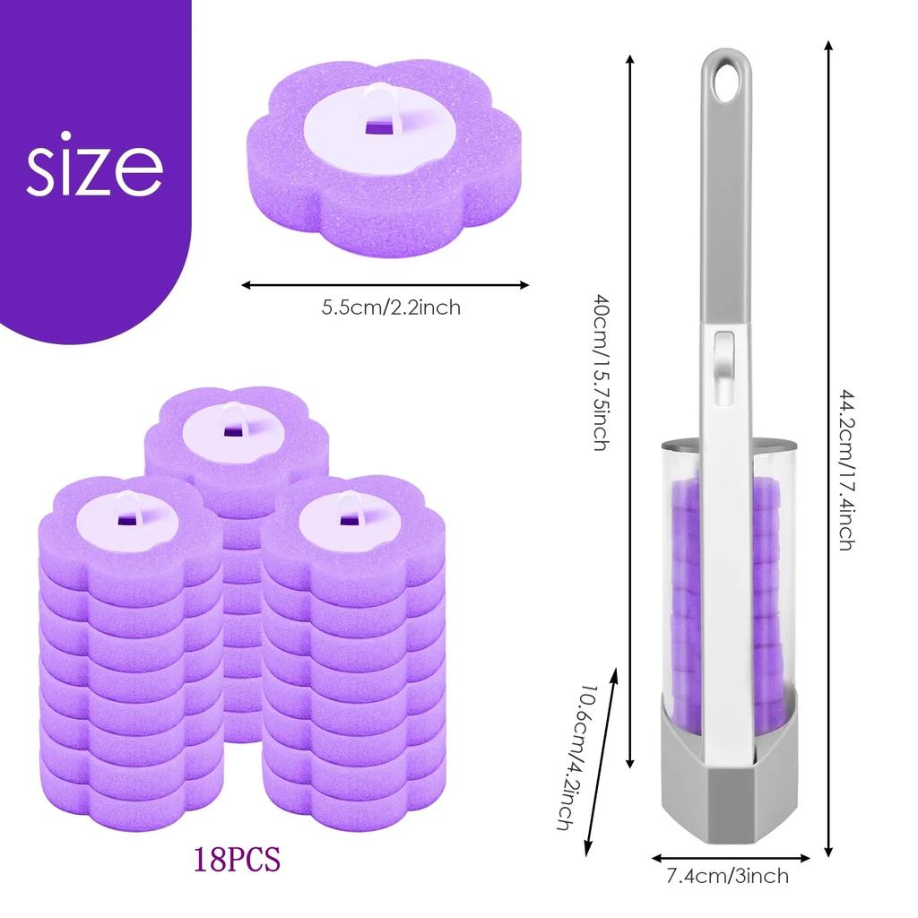 12/18 Pcs Toilet Brush Disposable Replacement Head Cleaning Kit Toilet Bowl Brush Long Handle Wc Accessories Tool