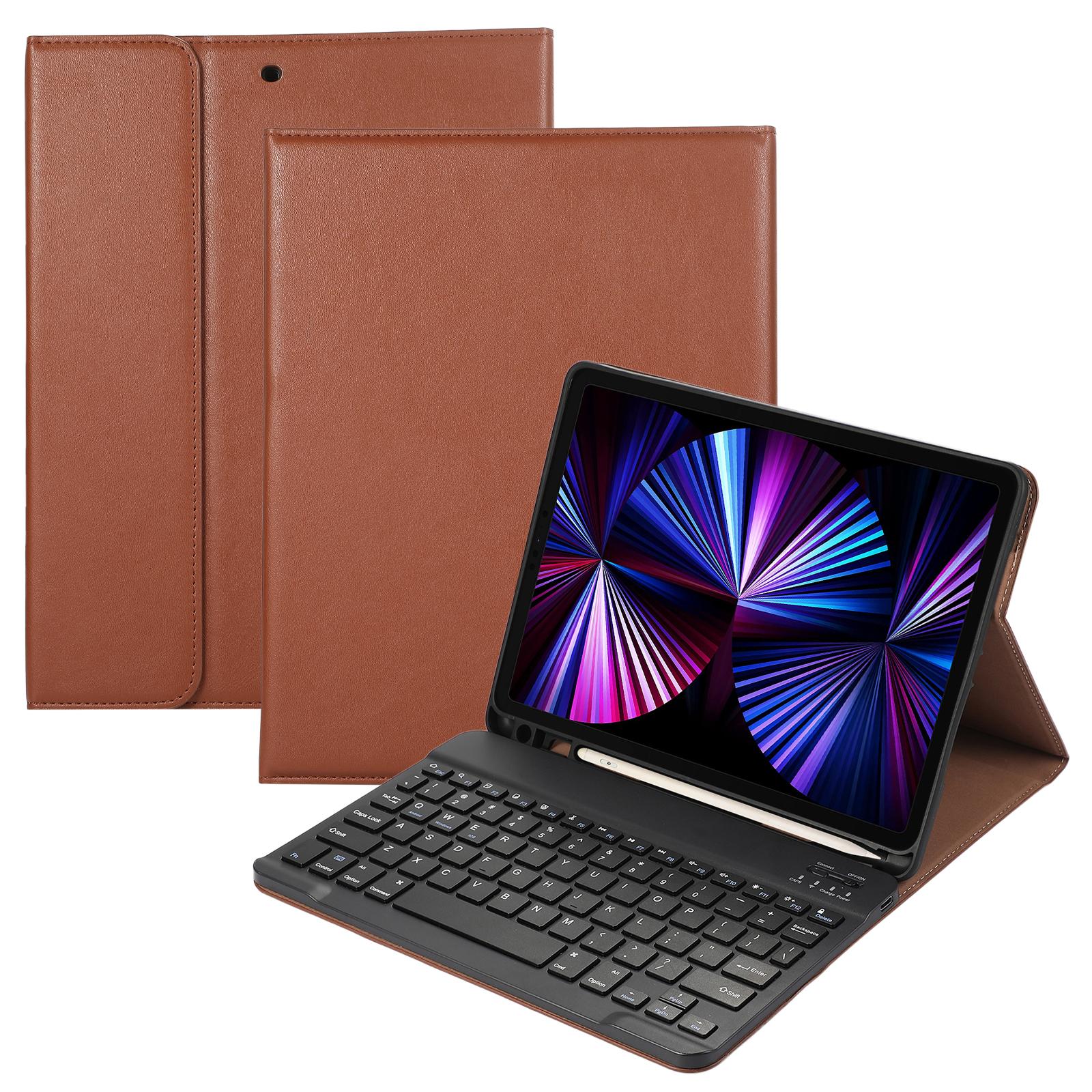 

For iPad Air 11 (2025)/(2024)/Pro 11 (2022)/(2021)/(2020)/Air (2022)/(2020) Bluetooth-Compatible Keyboard Leather Case Brown