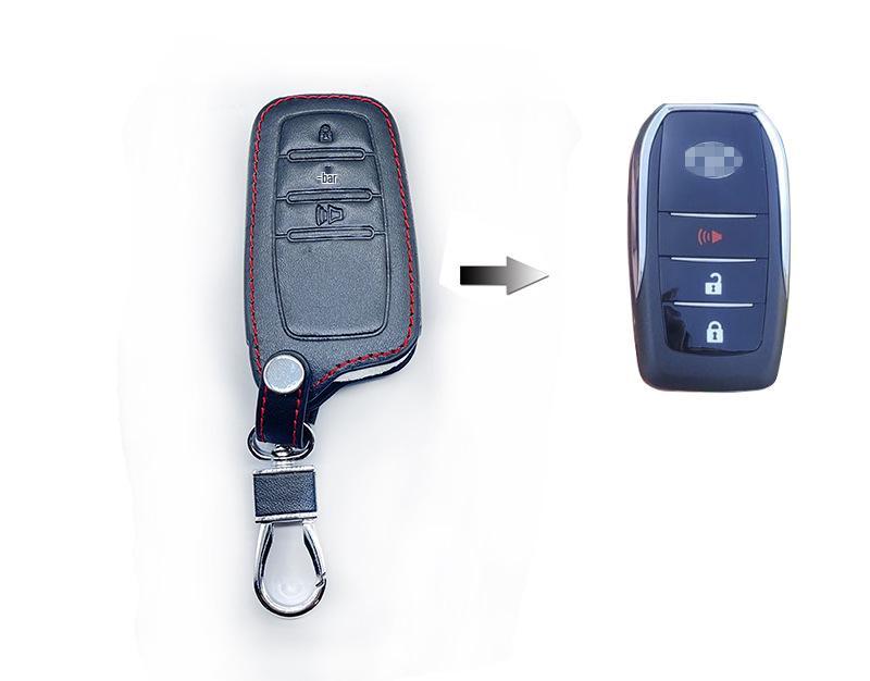 Genuine Leather Smart Key Cover for Toyota Corolla, Camry, Highlander, Levin, RAV4