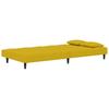 2 Seater Sofa Bed with 2 Cushions Yellow Velvet