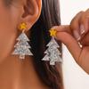 Holiday Acrylic Tassel Drop Earrings Christmas Theme Pattern Stylish Studs Earrings Unique Christmas Earrings for Party