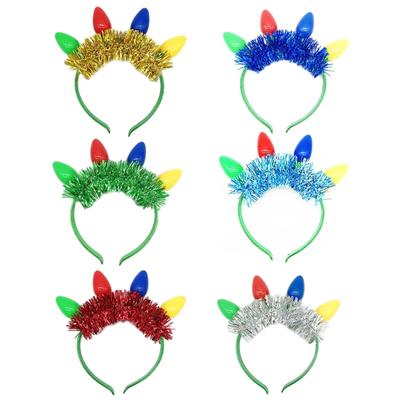 Weihnachts-LED-Glühbirnen-Stirnband Leuchtet im Dunkeln Partyzubehör Leuchtende Kopfbedeckung Haarschmuck für Frauen Mädchen