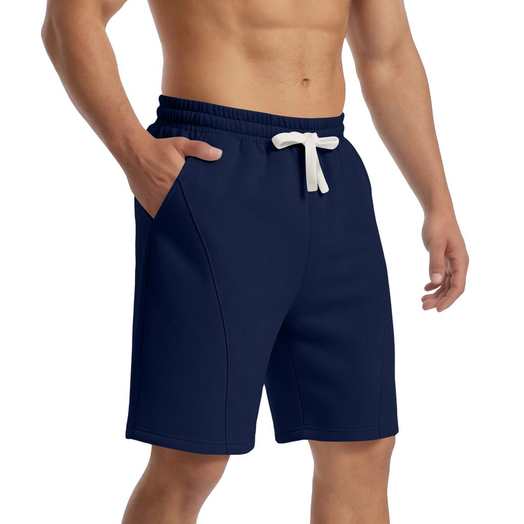 Herren Freizeit Sportshorts Elastischer Bund Kordelzug Taschen Leicht Bequem Sitz Fitnessstudio Laufen Training Sportbekleidung
