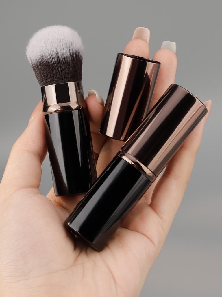 Přenosný zatahovací štětec na pudr, štětec na konturování, mini kompaktní cestovní štětec na make-up, multifunkční sada štětců pro dvojí použití