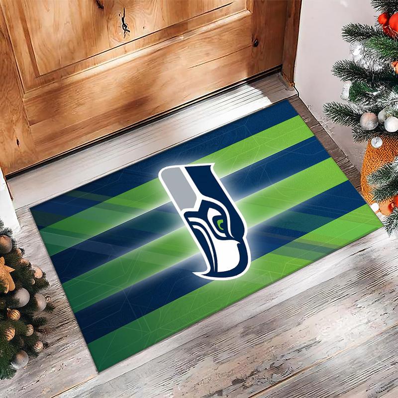 Tappeto in Velluto Cristallo Seattle Seahawks Morbido Anti?Tappetino Antiscivolo Comodo per Casa Soggiorno Camera da Letto Tappeto Decorativo