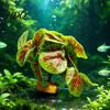 Lizard Resting Leaves Artificial Reptile Terrarium Plant Waterproof PVC Simulation Greenery with Weighted Plant for Scorpions Base Habitat