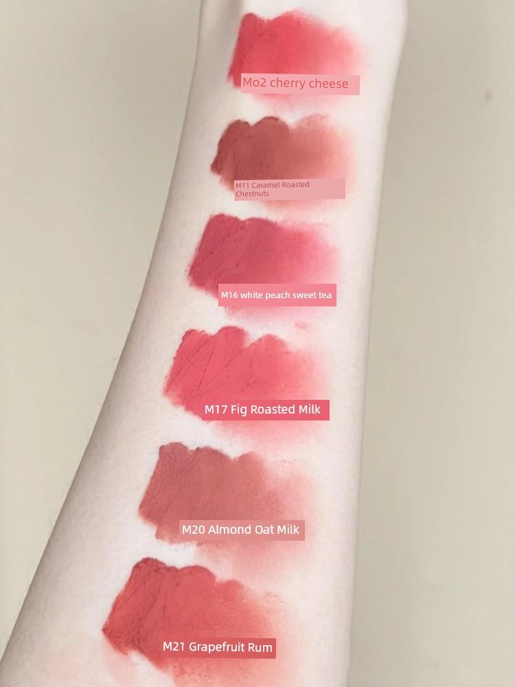 Akf Lip Mud Lip Glaze Lipstick Matte Matte Finish M17 Waterproof Long-Lasting Non-Stick Cup M07 Niche Affordable Natural Look Brightening