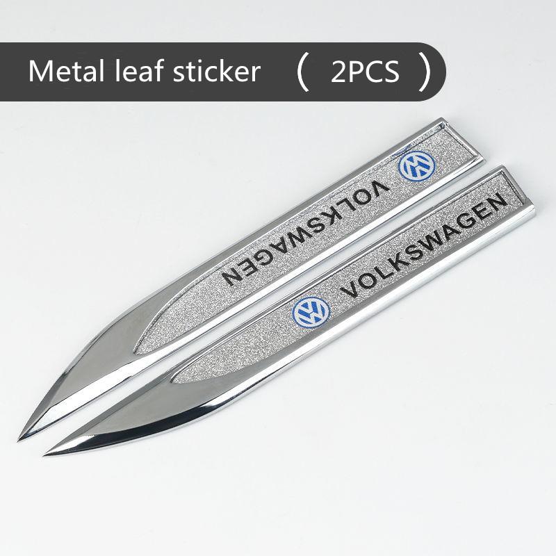 RUNTB1 New 2Pcs 3D Metal Car Side Badge Fender Emblem Body Stickers for VW RLine Golf GTI Passat Jetta Beetle B7 B5 Tiguan Touran
