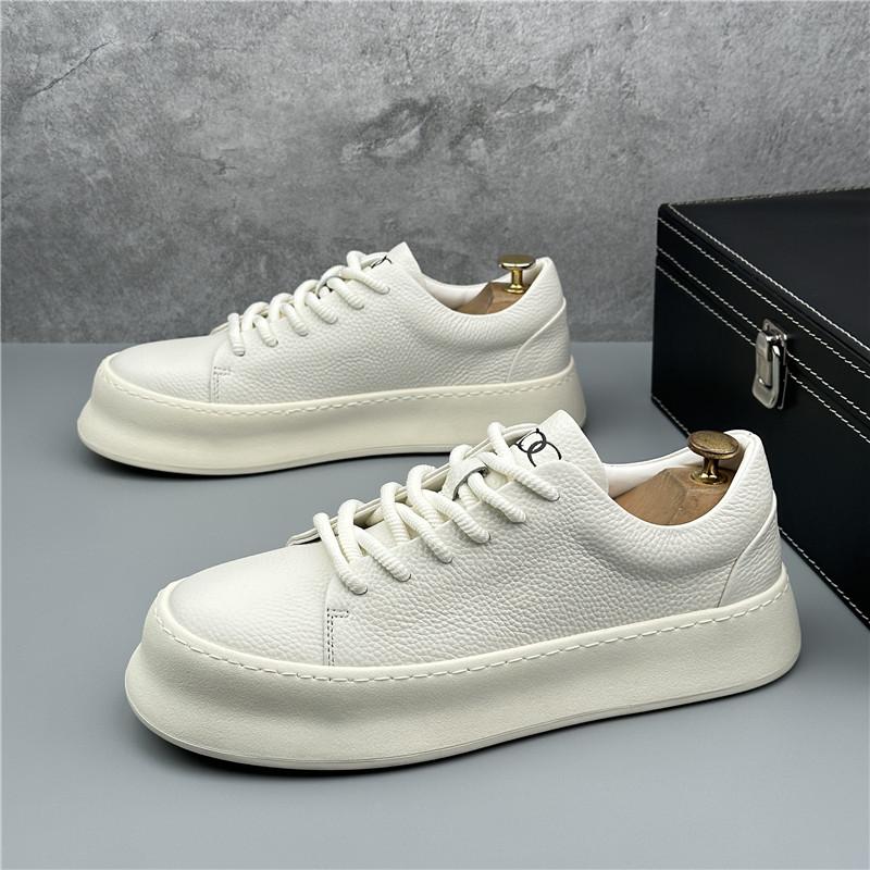 Fashion Fashion Designer New Men's White Black Lace Up Platform Height Increasing Causal Shoes Flats Moccasins Sports Walking Sneakers