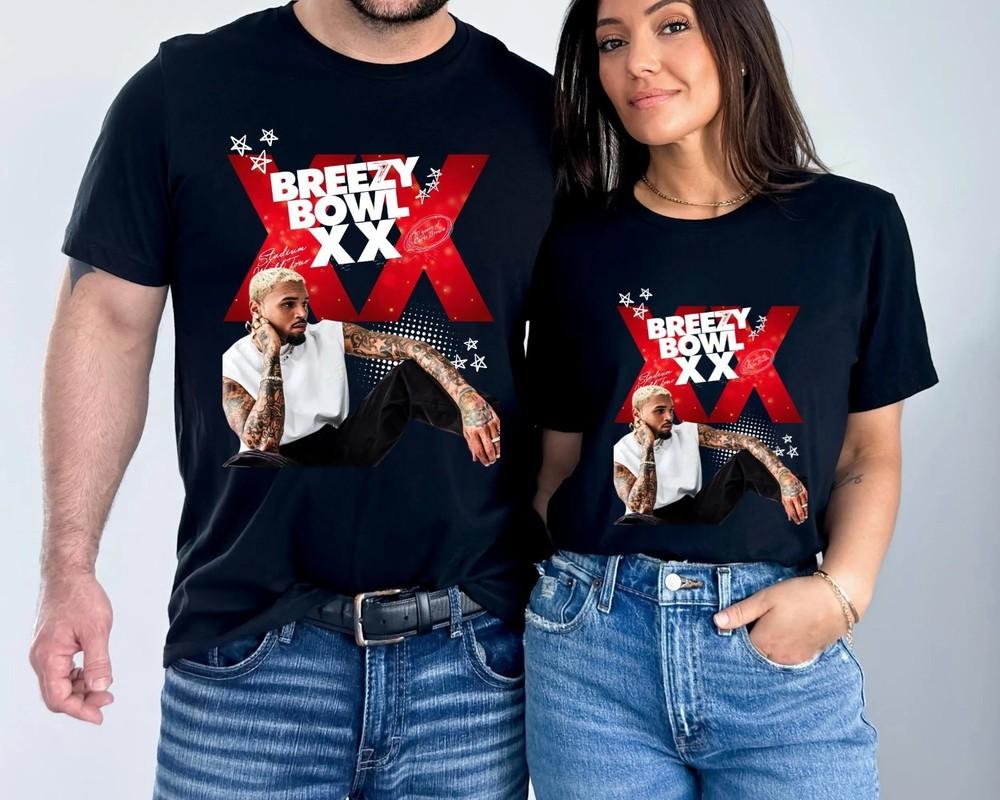 

Chris Brown Tour Breezy Bowl XX V2 Vintage Shirt Concert Retro 2025 Shirt Unisex T-Shirt XXXL