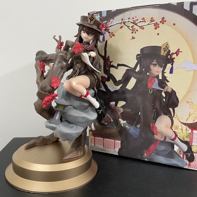 Walnut Anime Figurine: Snow Clearing Plum Fragrance Hu Tao & Master Klee Model Ornament