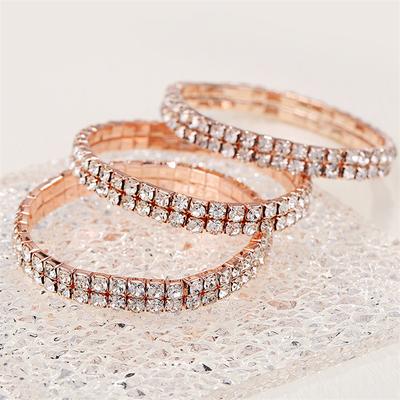 Pulsera Elástica de Diamantes de Moda para Mujer Pulsera de Cristal Regalos Accesorios de Joyería Pulsera de Muñeca