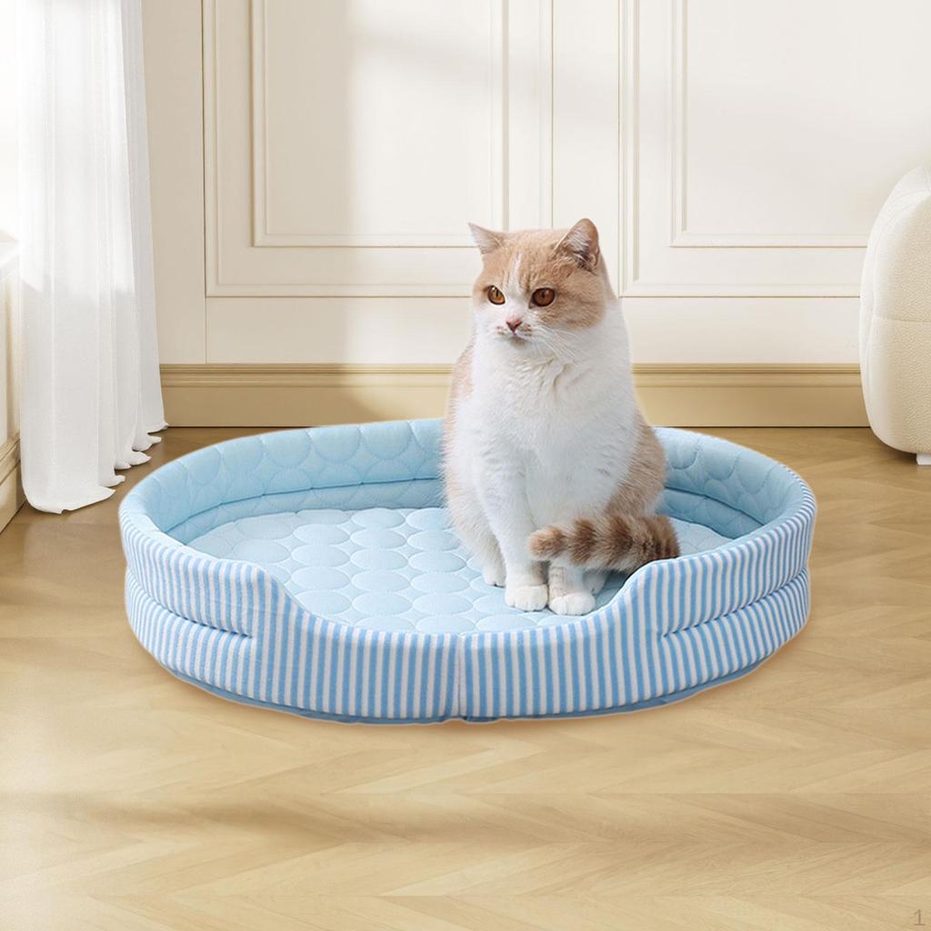 Cat Bed Basket All Seasons Kitten Ice Silk Mat Rest Cushion Easy to Clean And Suitable for Home