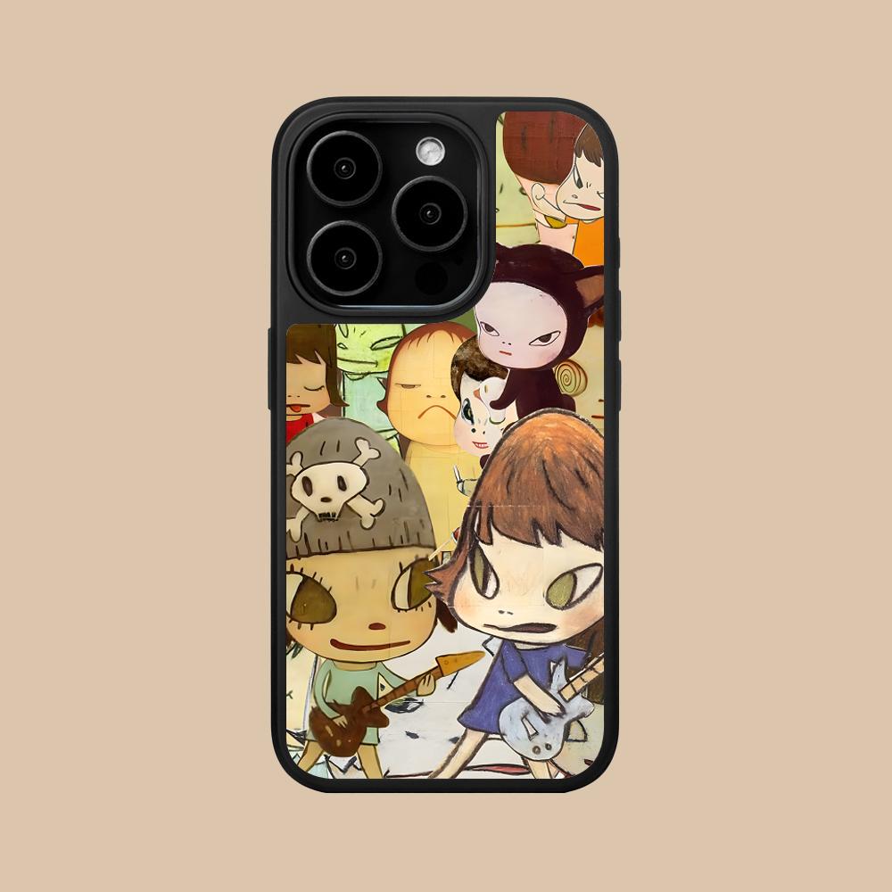 Anime Yoshitomo Nara Phone Case for iPhone 17 16 15 14 13 12 11 Air Pro Max Plus Matte Surface Colorful Cover Luxury Cellphones
