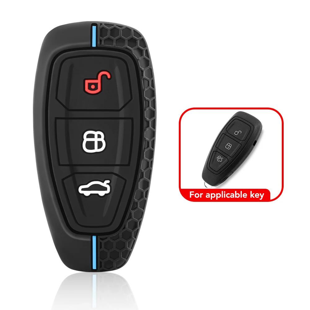 Silikon Autoschlüsselhülle Abdeckung Schale Fob für Ford Focus 3 4 Fiesta Fusion Kuga Ecosport Mondeo MK3 MK4 Schutz Zubehör