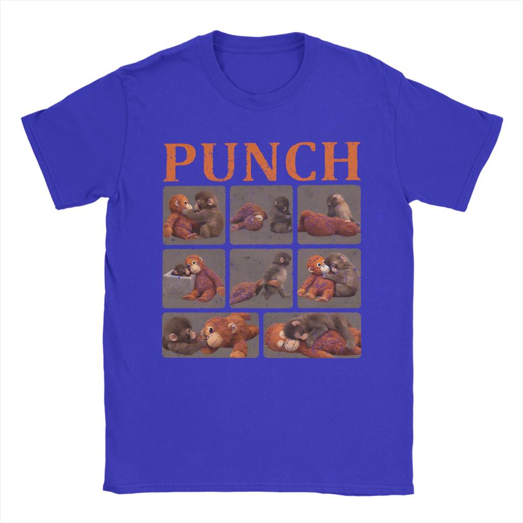Men TShirts Punch Monkey Funny Animal Amazing Pure Cotton Tees Short Sleeve T Shirts O Neck Clothing 6XL