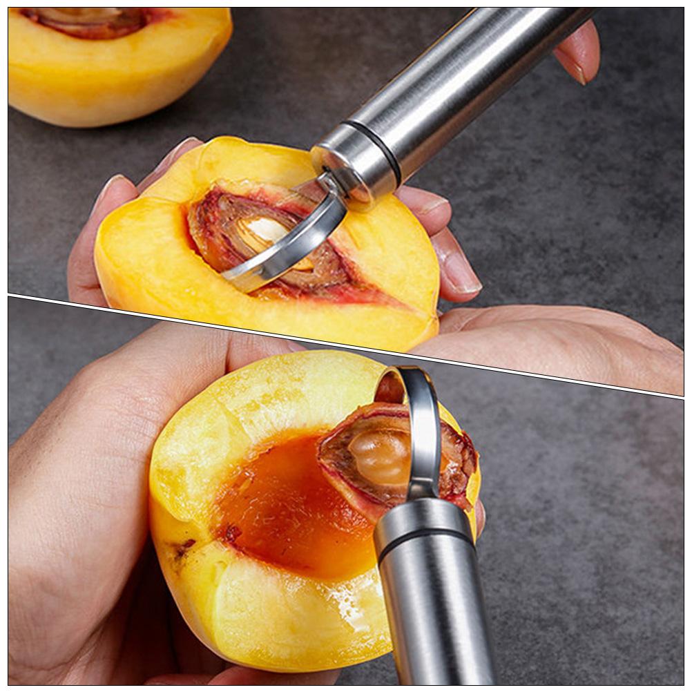 2 Pcs Fruit Corer Multifunctional Peach Manual Kitchen Gadgets Household Home Tools Silver for Restaurant