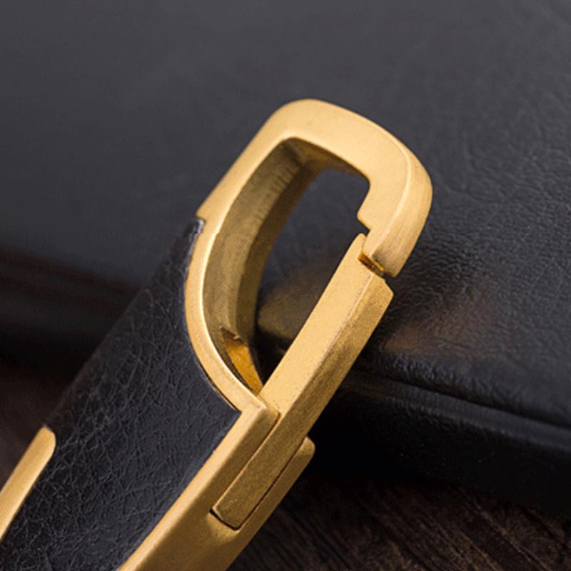 Luxury Leather Men Keychain Black Clasp Creative Diy Keyring Holder Car Key