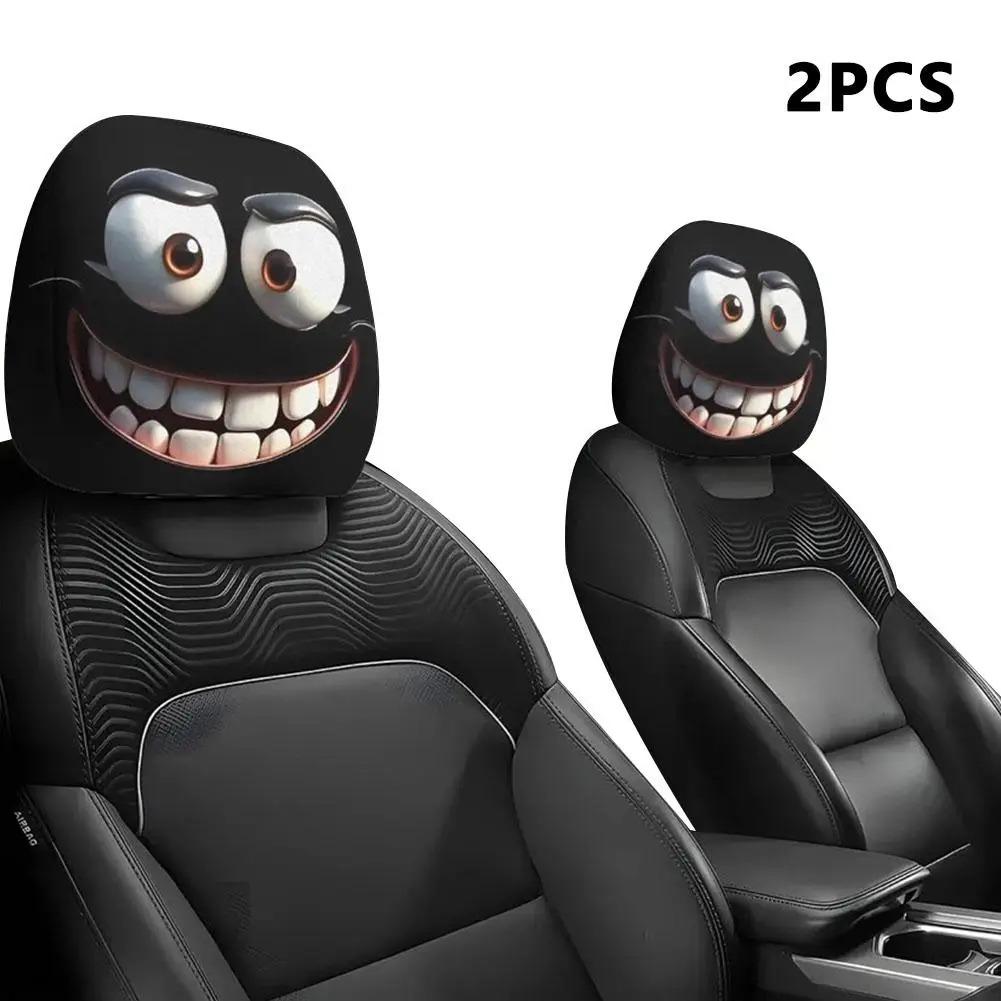 Funny Internet Celebrity Car Seat Headrest Cover Mask Universal Protection Headrest Covers Headrest Car Interior