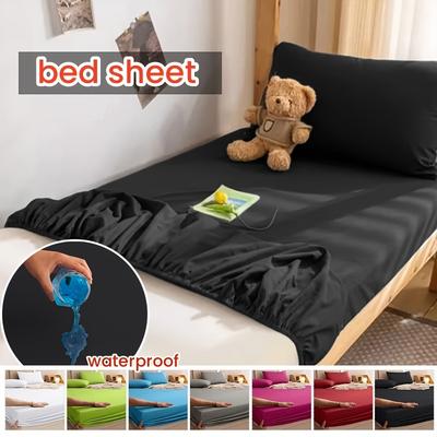 2025 Solid Color Waterproof Bed Sheet,Single Bed/Double Bed Fitted Sheet,Dustproof and Anti-Slip Mattress Protector