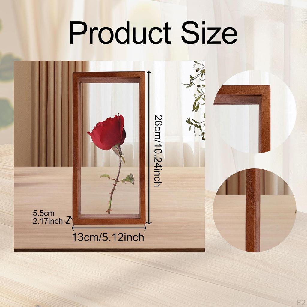 Shadow Box 3D Picture Frame Bouquet Badges Wedding Flower,Clear,Art with Glass Cover,Keepsake