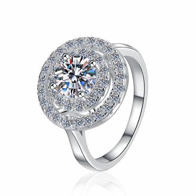 D farge 1 karat moissanite diamantring for kvinner S925 sterling sølv luksusring ring forlovelsesdiamantring giftering gave til kjæresten