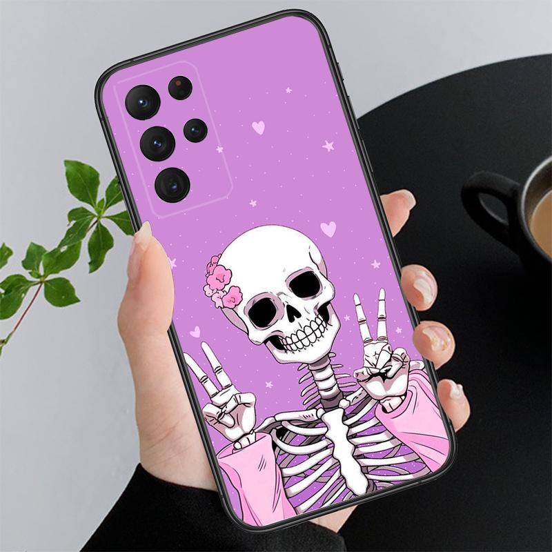 Phone Case For Samsung A55 A16 A56 A36 A35 A15 A53 A54 A33 A34 A25 A05S A52 A52S A14 A26 A71 Skeleton Art