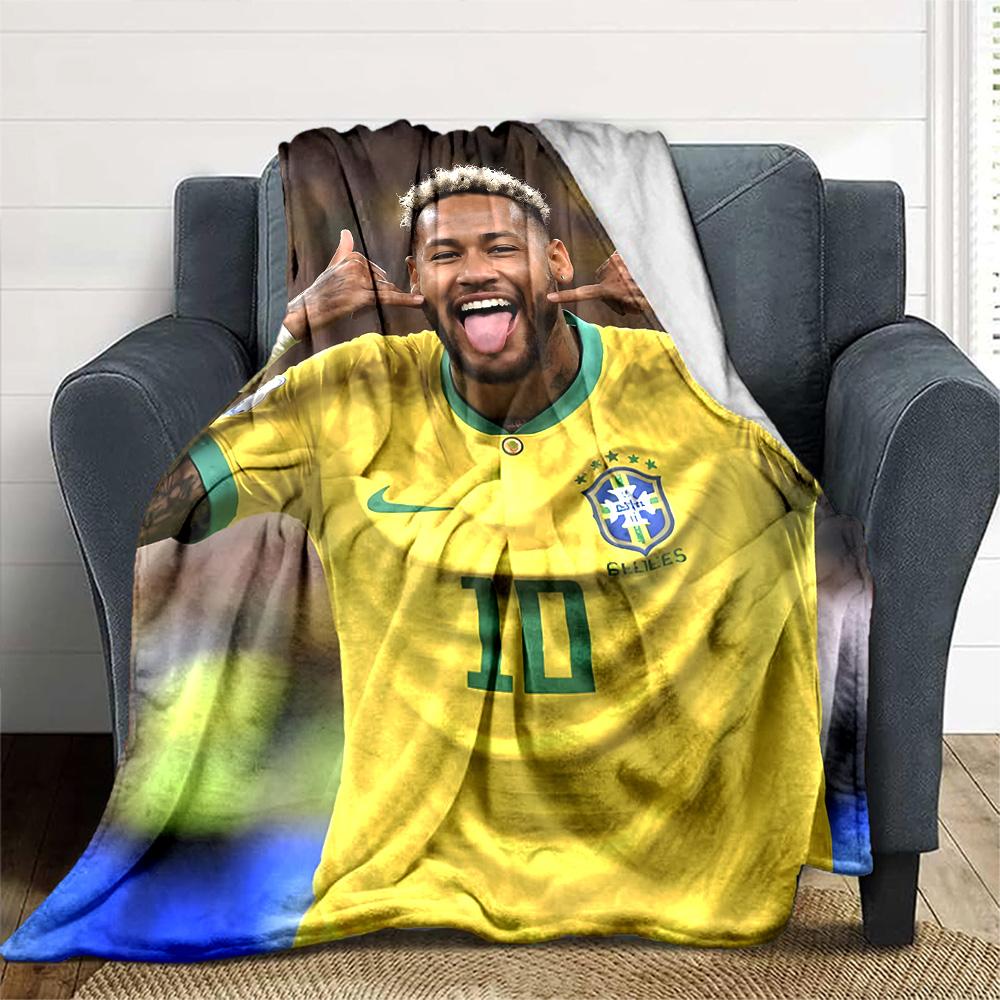 1pc Neymar10 Blanket, Gift, for Men and Women, Soft Blanket, Good for Sofa Bed Couch Travel, Lightweight Flannel Blanket