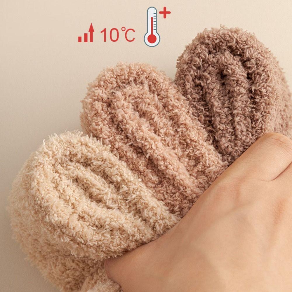 Mid Tube Five Toe Fleece Socks Winter Floor Socks Women Kawaii Five Toe Plush Socks  Winter
