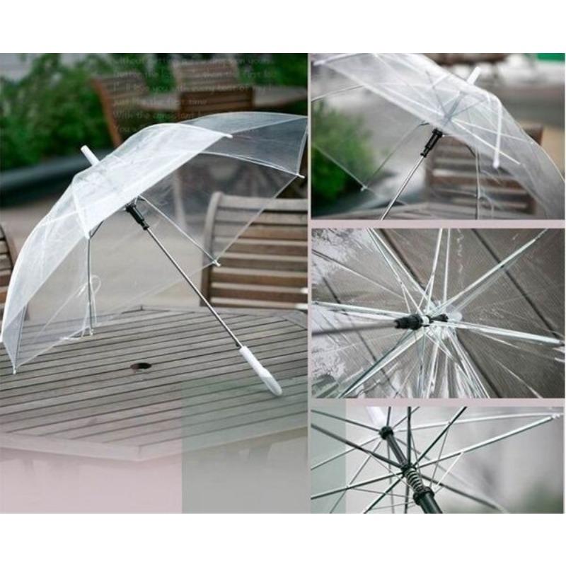 Fashion Transparent Clear Rain Umbrella Parasol PVC Dome Wedding Party Favor