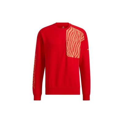 adidas Moletom Pulôver Esportivo com Estampa Temática do Festival da Primavera Masculino Tops Vermelho HE7323