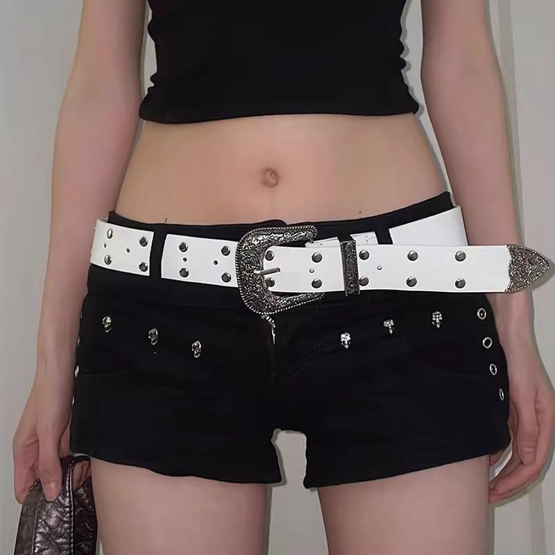 2026 New Black Fashion Retro Rivet Belt Women's Fashion Personality High-End with Jeans Belt Trend Style Women Belt