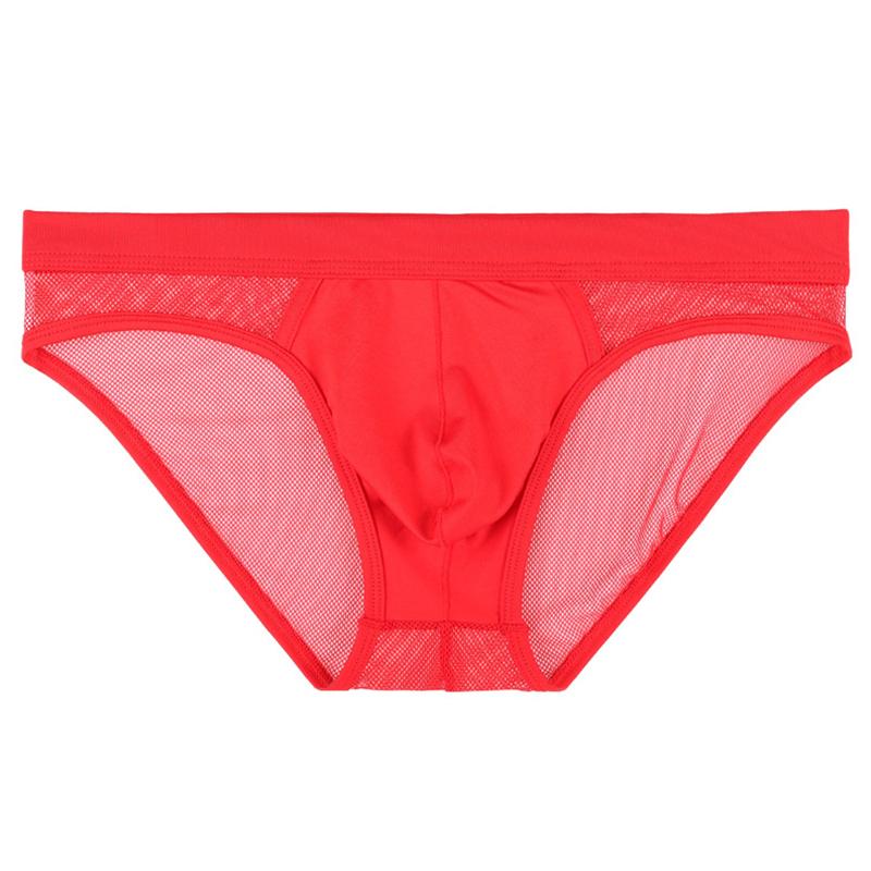 1Pc Low Waist Lingerie Acrylic Fiber Panties Men's Sexy U Pouch Underwear Briefs