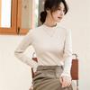 Warm Half High Collar Thick Paragraph Bottoming Shirt Women's Autumn Winter Women's High Elastic Inner Lap Long Sleeve T-shirt Female